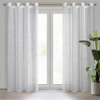 Firana gotowa na przelotkach REVA 140x250 Eurofirany srebrny