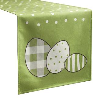 Bieżnik dekoracyjny WIOSNA 35x140 Eurofirany zielony wielkanocne pisanki