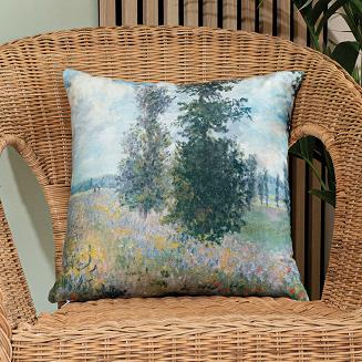 Poszewka dekoracyjna ŁĄKA Z TOPOLAMI 40x40 welwetowa wielokolorowa