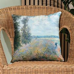 Poszewka dekoracyjna ŁĄKA Z TOPOLAMI 40x40 welwetowa wielokolorowa