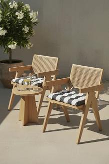 Grafitowa Poduszka Siedzisko na Krzesło Ogrodowe 40x40 STRIPES