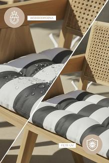 Grafitowa Poduszka Siedzisko na Krzesło Ogrodowe 40x40 STRIPES