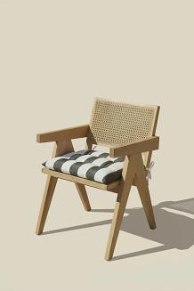 Grafitowa Poduszka Siedzisko na Krzesło Ogrodowe 40x40 STRIPES