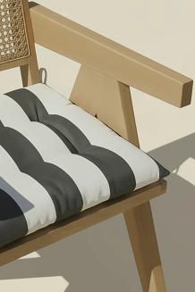 Grafitowa Poduszka Siedzisko na Krzesło Ogrodowe 40x40 STRIPES