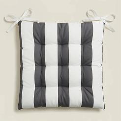 Grafitowa Poduszka Siedzisko na Krzesło Ogrodowe 40x40 STRIPES