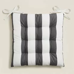 Grafitowa Poduszka Siedzisko na Krzesło Ogrodowe 40x40 STRIPES