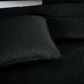 Narzuta dekoracyjna TRIO 240x260 pikowana czarna