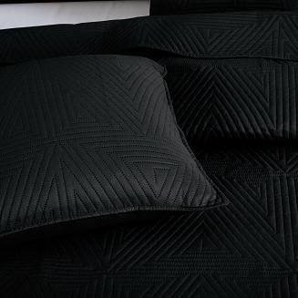 Narzuta dekoracyjna TRIO 240x260 pikowana czarna