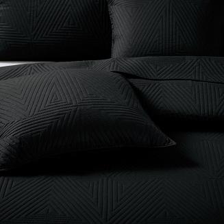 Narzuta dekoracyjna TRIO 240x260 pikowana czarna