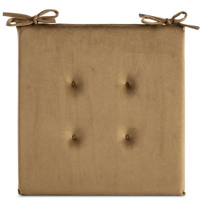 Poduszka na krzesło GAJA 40x40x3 Eurofirany miodowa z ozdobnym pikowaniem