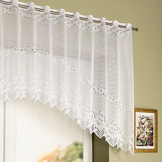 Firanka żakardowa gotowa na szelkach JAGODA 250x100 biała