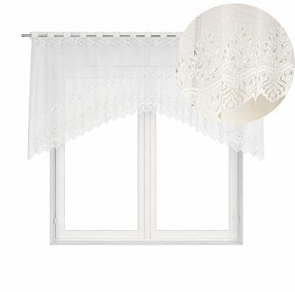 Firanka żakardowa gotowa na szelkach JAGODA 250x100 biała