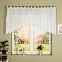 Firanka żakardowa gotowa na szelkach JAGODA 250x100 biała