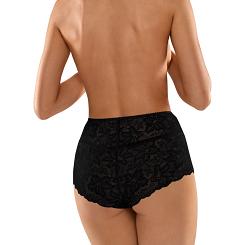 Figi damskie z wysokim stanem i koronką Babell kod 140 czarne