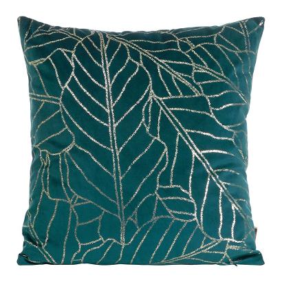 Poszewka dekoracyjna BLINK-32 45x45 Eurofirany ciemnotuskuowa złociste liście