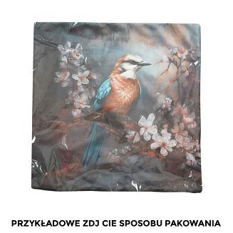Poszewka dekoracyjna ALBA 40x40 welwetowa beżowa turkusowa piwonia