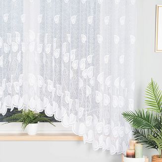 Firanka żakardowa gotowa na żabki NORA 350x180 biała
