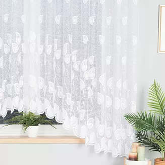 Firanka żakardowa gotowa na żabki NORA 350x180 biała