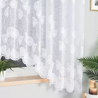 Firanka żakardowa gotowa na żabki NORA 350x180 biała