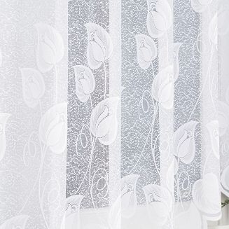 Firanka żakardowa gotowa na żabki NORA 350x180 biała
