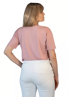 Koszulka damska oversize z krótkim rękawem PATTY różowa