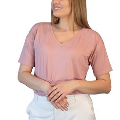 Koszulka damska oversize z krótkim rękawem PATTY różowa