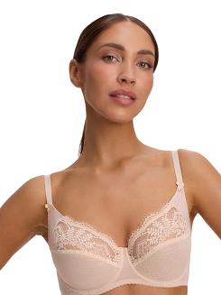 Biustonosz z ażurową koronką GAIA Soft Fancy 002 miękki beżowy