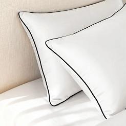 Poszewka bambusowa 40x40 biała z czarną bizą