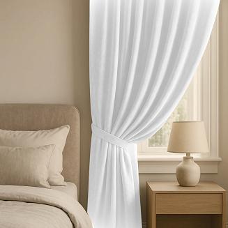 Szarfa do zasłony Velvet Soft 8x140 welurowa biała