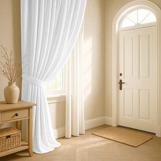 Szarfa do zasłony Velvet Soft 8x140 welurowa biała