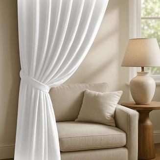 Szarfa do zasłony Velvet Soft 8x140 welurowa biała