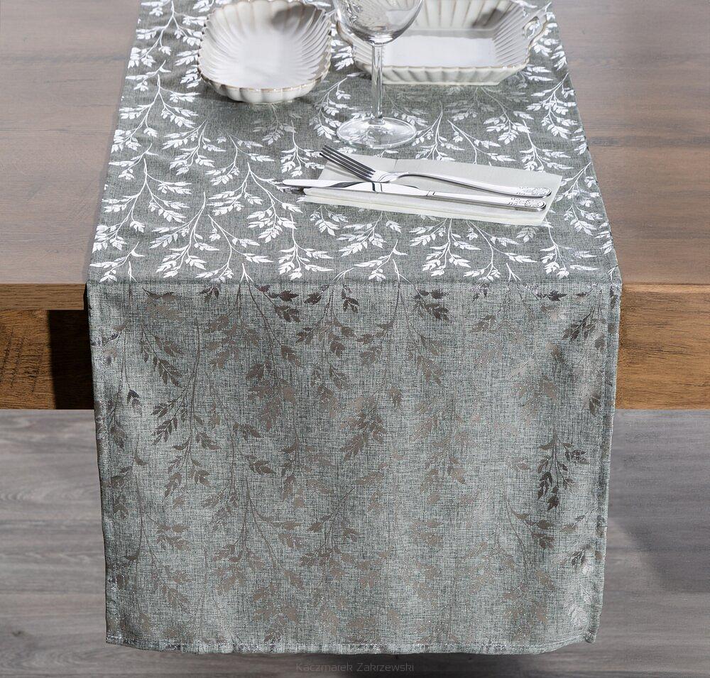 Obrus dekoracyjny SIMONA 40x180 Eurofirany srebrny