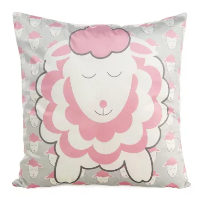 Poszewka dekoracyjna KIDS-7A 45x45 Design91 srebrna różowa owieczka