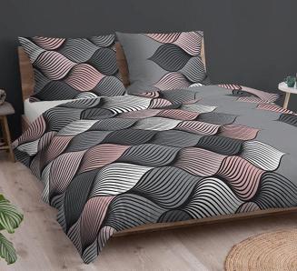 Poszewka bawełniana 40x40 szara różowa biała warkocze