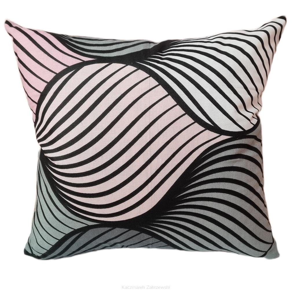 Poszewka bawełniana 40x40 szara różowa biała warkocze