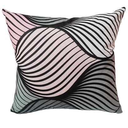 Poszewka bawełniana 40x40 szara różowa biała warkocze