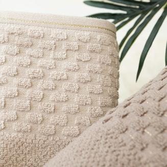 Ręcznik bawełniany NEPTUN 50x90 kremowy ze złotą nitką