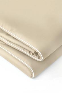 Pościel bambusowa 140x200 beżowa z białą bizą