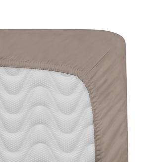 Prześcieradło satyna bawełniana z gumką 200x220 Darymex ciemnobeżowe