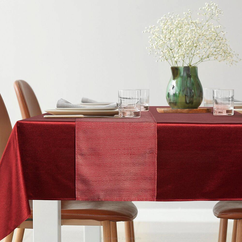 Obrus dekoracyjny GLAMO 140x300 Eurofirany bordowy