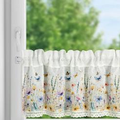 Firana gotowa na taśmie ROZALIE 130x50 Eurofirany biały