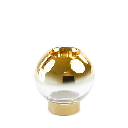 Świecznik dekoracyjny ZOJA 10x10 Eurofirany złoty przezroczysty szklany kulisty