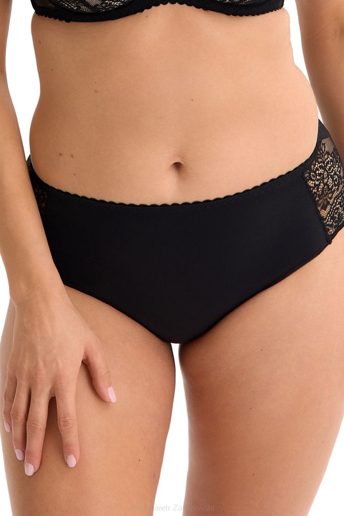 Figi damskie bikini z koronką Olena 040 czarne