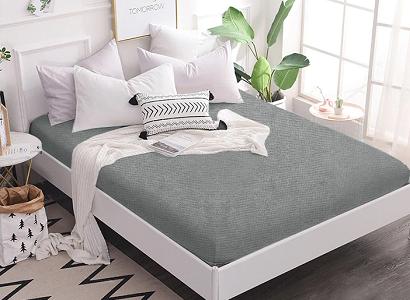Prześcieradło frotte z gumką 140x200 szare