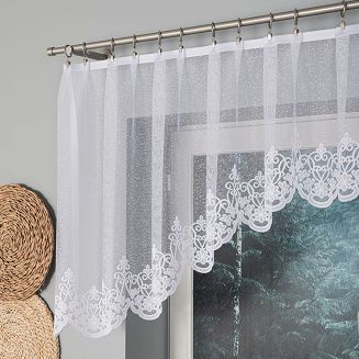Firanka żakardowa gotowa na żabki ŻANETA 320x80 biała
