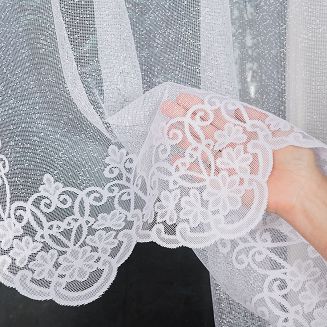 Firanka żakardowa gotowa na żabki ŻANETA 320x80 biała