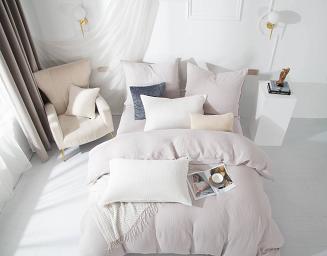 Szara Bawełniana Pościel Muślinowa 140x200