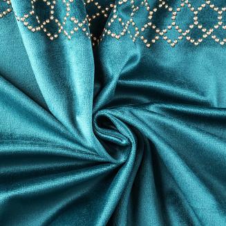 Zasłona gotowa na taśmie JOVITA 140x270 Eurofirany ciemnoturkusowy