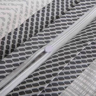 Pościel satyna bawełniana SATYNLOVE 160x200 biała szara grafitowa w jodełkę