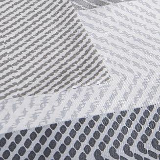 Pościel satyna bawełniana SATYNLOVE 160x200 biała szara grafitowa w jodełkę